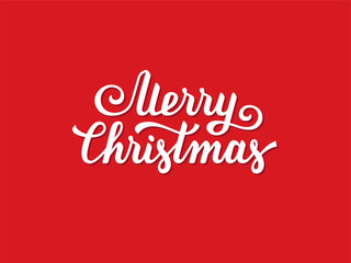 Merry Christmas hand drawn lettering design.