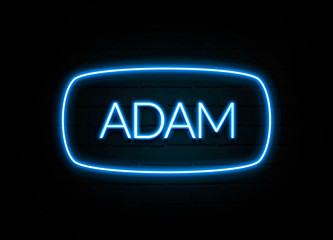 Adam  - colorful Neon Sign on brickwall