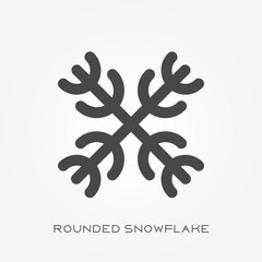Silhouette icon rounded snowflake