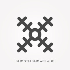 Silhouette icon smooth snowflake