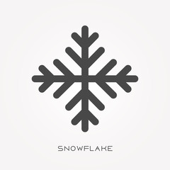 Silhouette icon snowflake