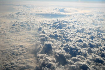 aerial view of dramatic sky and cloud from airplane