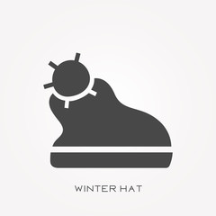 Silhouette icon winter hat
