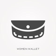 Silhouette icon women wallet