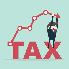 Businessman tax payment deduction. Business Concept vector Illustration.