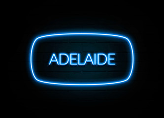 Adelaide   - colorful Neon Sign on brickwall