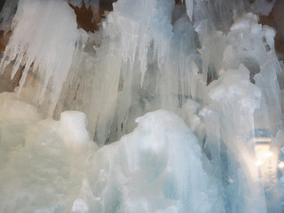 Beautiful ice cave in Hokkaido, Japan