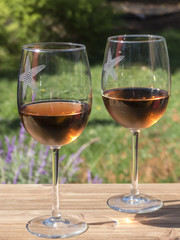 Two glasses of rosé on a sunny day