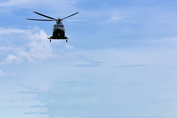 Fototapeta na wymiar helicopter in mission sea rescue .
