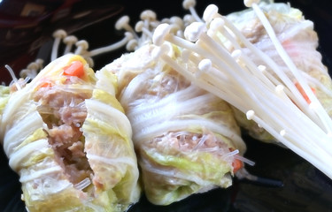 Streamed lettuce wrap minced pork