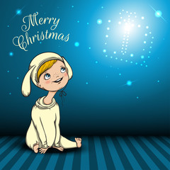 Merry Christmas blue background