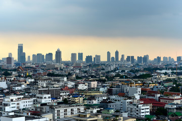 Fototapeta na wymiar Bangkok view, Above view from skyscraper in the city on December 5, 2015 , in Bangkok Thailand