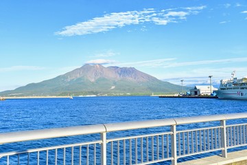 View of Sakurajima Volcano From Kagoshima Port