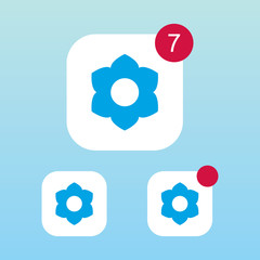 Flower Icon With Notification