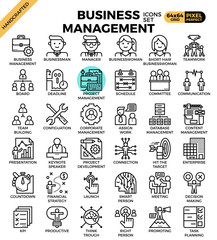 Business management icons - obrazy, fototapety, plakaty