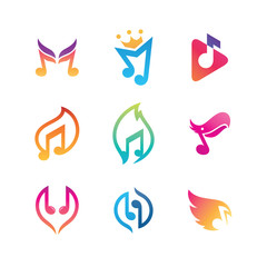 Music Note Logo Set