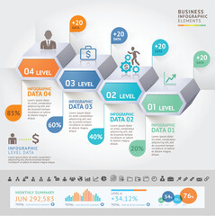 Business infographics design template. Vector illustration. Can be used for workflow layout, diagram, number options, start-up options, web design.