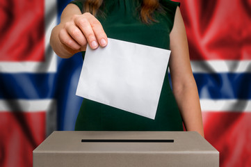 Election in Norway - voting at the ballot box