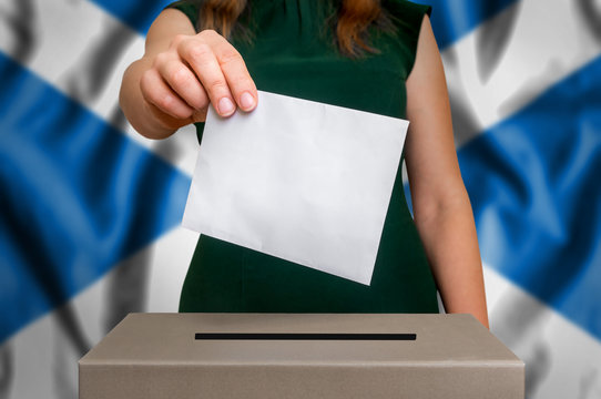 Election in Scotland - voting at the ballot box