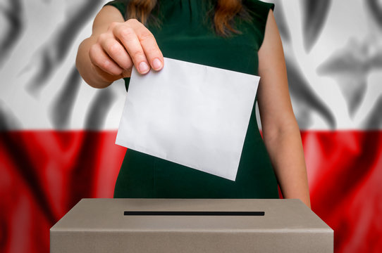 Election in Poland - voting at the ballot box