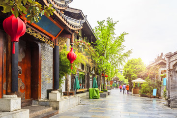 Obraz premium Chengdu old street ancient houses