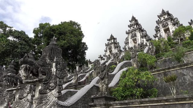 Beautiful steps in Lempuyang temple in summer sunny day, Bali, Indonesia.