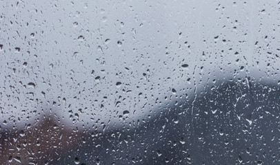 rain drops on the window surface 