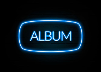 Album  - colorful Neon Sign on brickwall