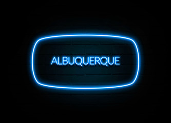 Albuquerque  - colorful Neon Sign on brickwall