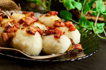 Potato dumplings stuffed with meat