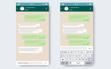 Chat app template whith mobile keyboard. 