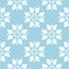 Fototapeta na wymiar Blue and white floral seamless pattern