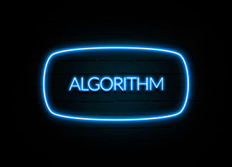 Algorithm  - colorful Neon Sign on brickwall