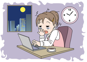 残業している会社員