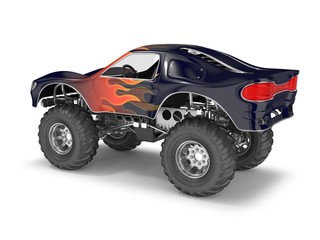 Naklejka premium Sport monster truck car. 3d image isolated on white
