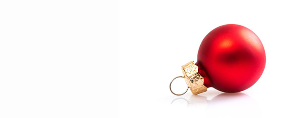 red christmas balls isolated on white background