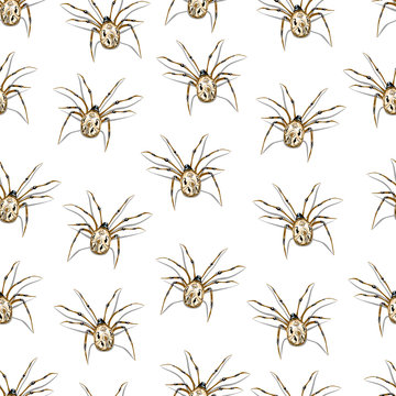 spiders. seamless pattern