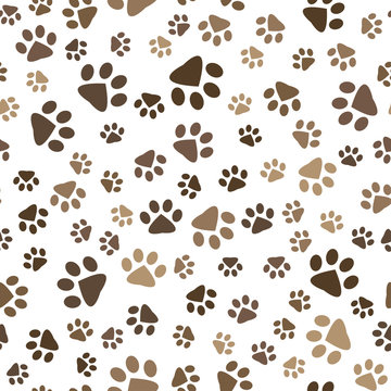 seamless pattern with dog footprints