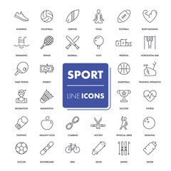 Line icons set. Sport pack. 