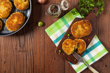 Delicious vegetarian cutlets.