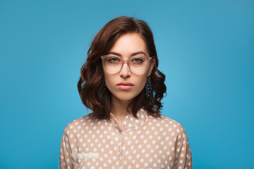 Woman wearing rimmed glasses 