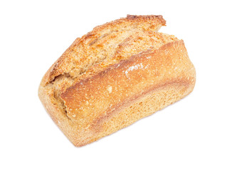 Wheat sourdough bread on a white background