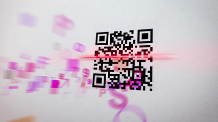 Hazy QR code scanner illustration