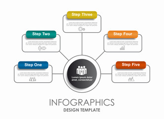 Fototapeta na wymiar Infographic template. Can be used for workflow layout, diagram, business step options, banner, web design.