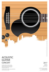 Guitar Concert Poster Background Template Vector Illustration