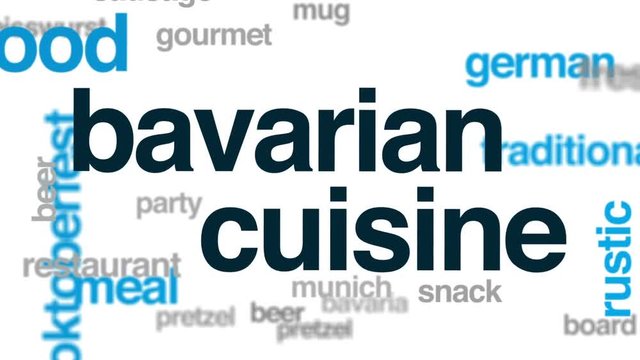 Bavarian Cuisine Animated Word Cloud, Text Design Animation.