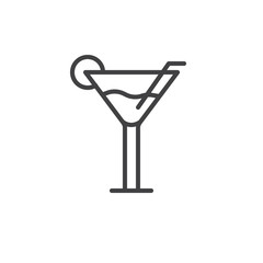 Fresh cocktail line icon, outline vector sign, linear style pictogram isolated on white. Symbol, logo illustration. Editable stroke