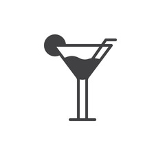 Fresh cocktail icon vector, filled flat sign, solid pictogram isolated on white. Symbol, logo illustration.