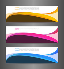 Set three colorful abstract modern banner texture. Vector banner background for web banner design