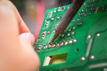 Repair of electronic devices, tin soldering parts